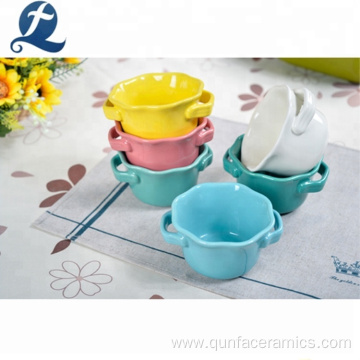 Baking tray round shape small ceramic bakeware